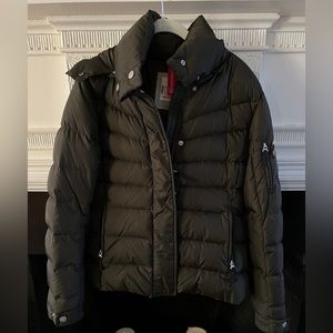 Bogner down jacket in olive with removable hood
